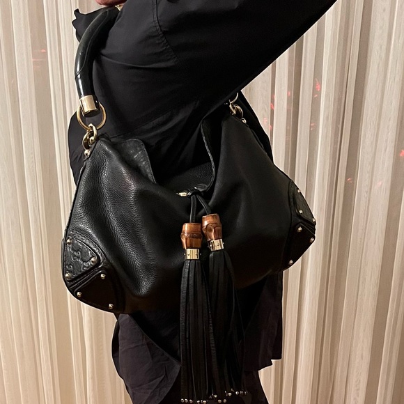 Gucci Black Hobo Bag with Gold Hardware - Picture 15 of 16